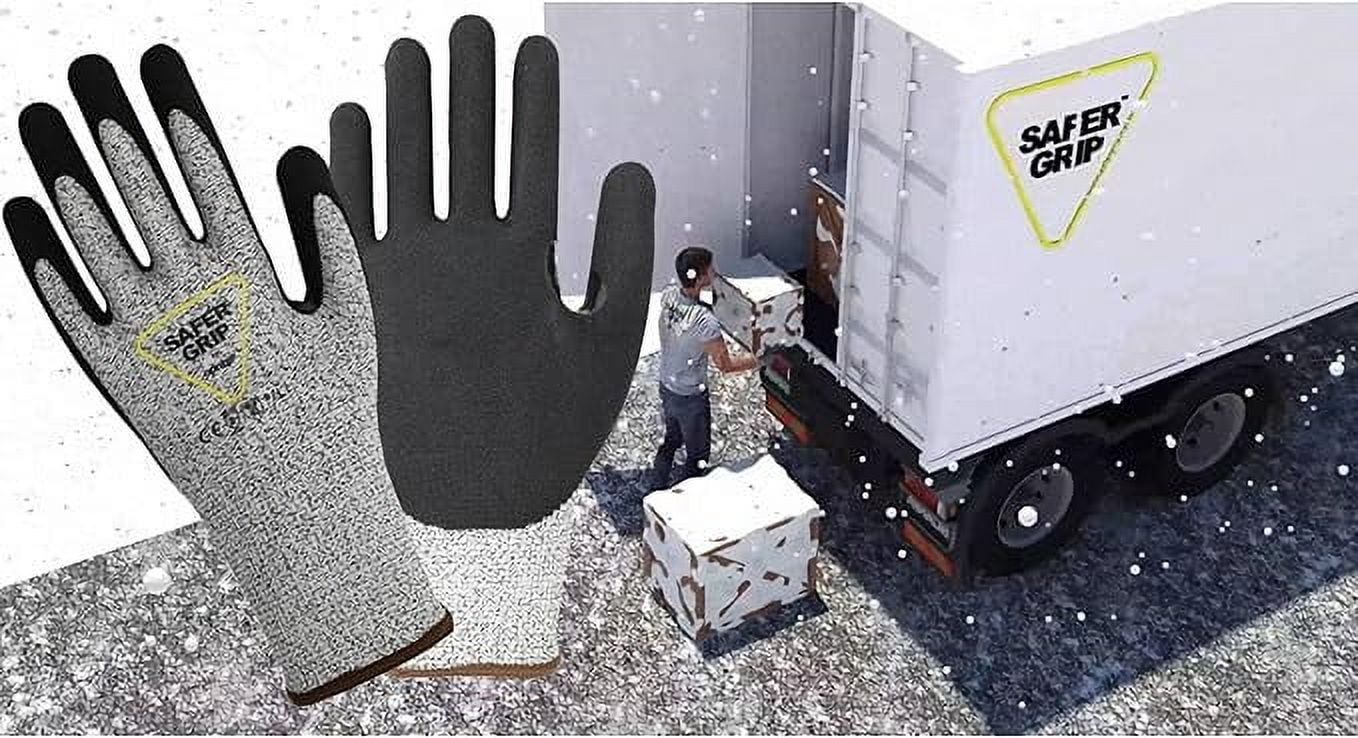 OPNBar Nitrile Coated Work Gloves - Touchscreen Compatible, A3 Cut Resistant, Reinforced Thumb Crotch, Safer Grip for Work (A3 Large, 12 Pair)