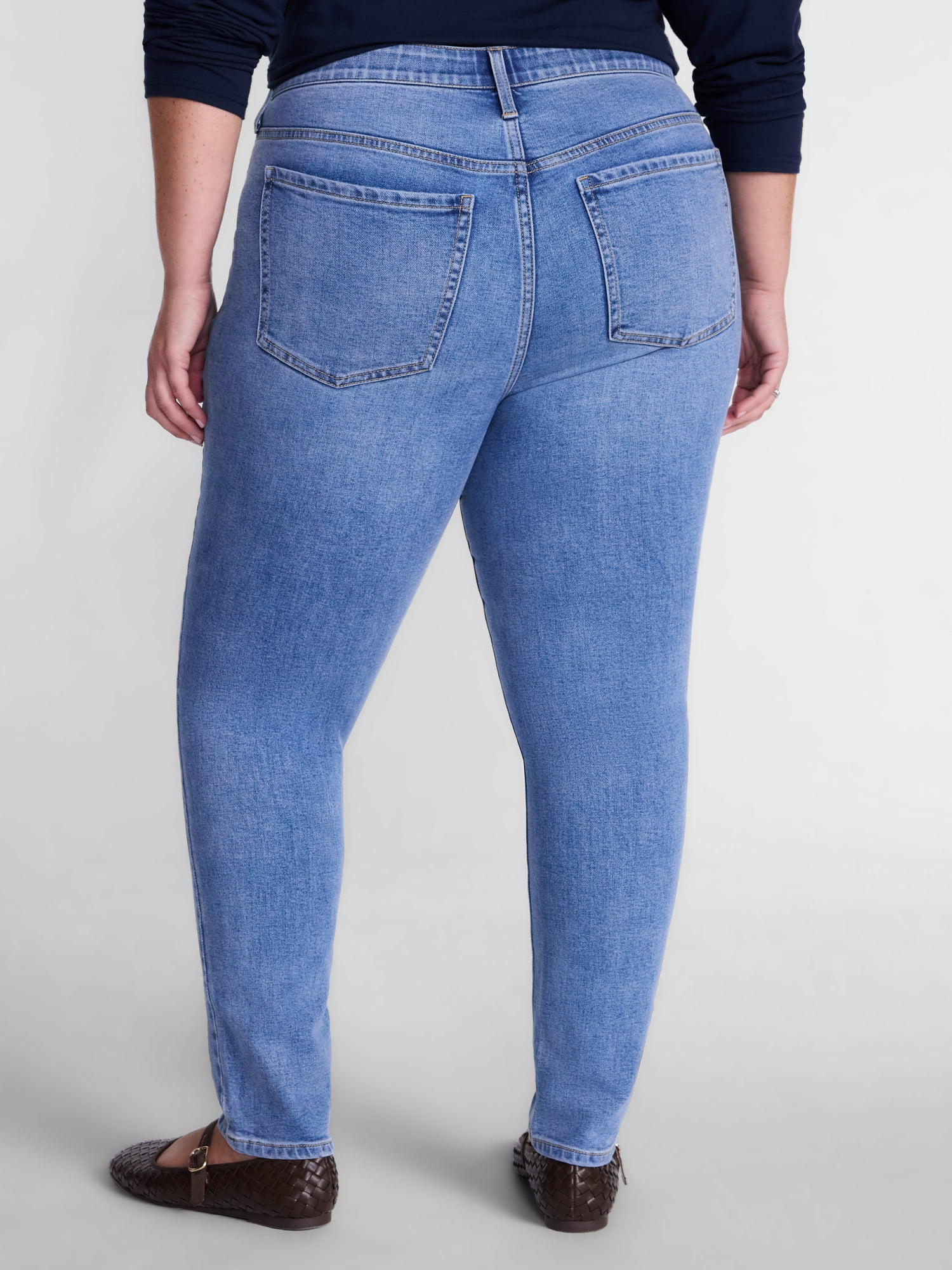 Terra & Sky Women's Plus High Rise Skinny Jeans, 27" Inseam, Sizes 16W-26W