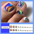 thumbnail image 2 of Uñas postizas acrílicas para los pies con diseños, set con pegamento y acabado SalonStyle para mujeres y niñas., 2 of 5