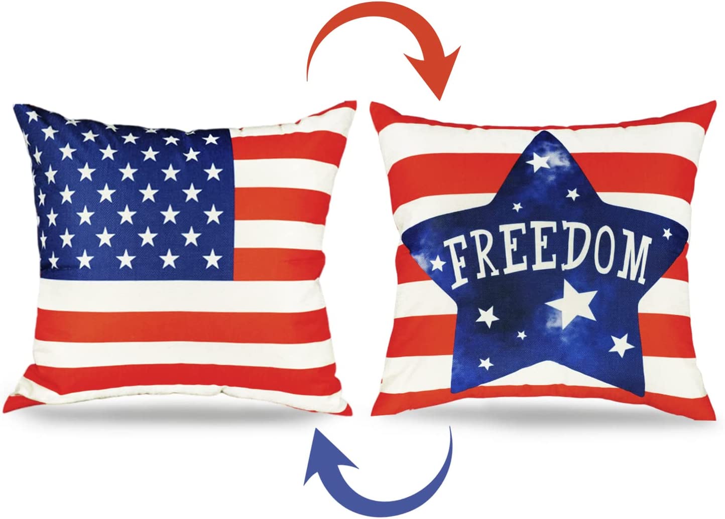 4th of July Pillow Cover, Patriotic Decorations, American Flag Pillow