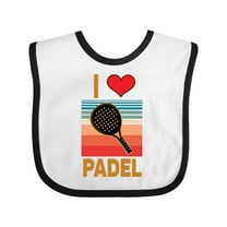 Inktastic I Love Padel Retro Vintage Boys or Girls Baby Bib