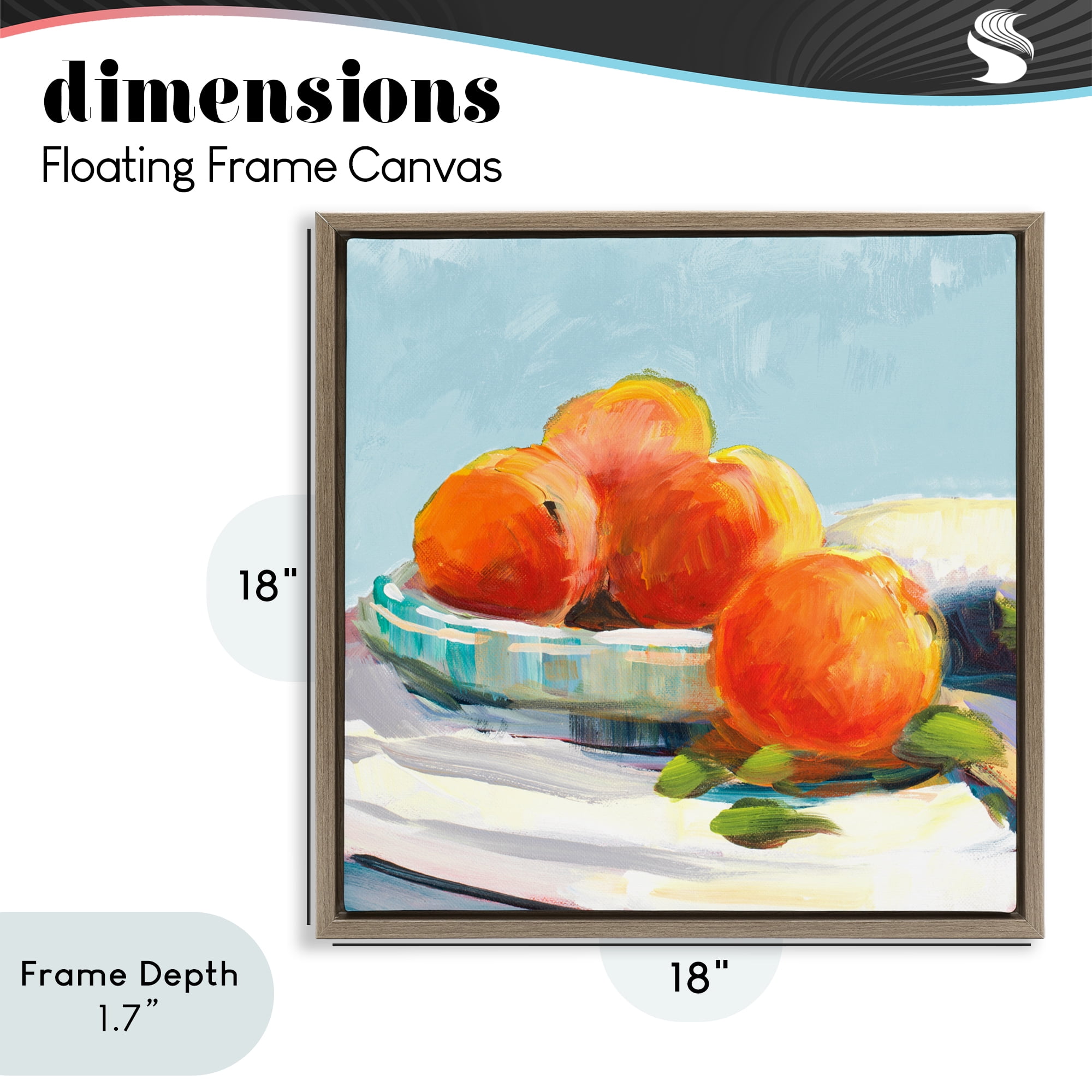 Stupell Industries Citrus Plantation Still Life Brown Framed Floater Canvas Wall Art, design by Jane Slivka
