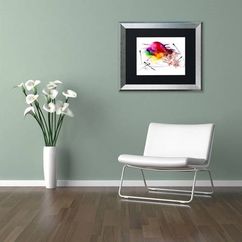 Trademark Fine Art "Abstract 02" Canvas Art by Mako, Black Matte, Silver Frame