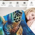 thumbnail image 3 of ONETECH Sea Turtle Throw Flannel Blanket Gifts for Turtle Lovers Soft Cozy Throws Lightweight Ocean Blankets for Couch Sofa Bed Chair Valentine's Day, 3 of 6