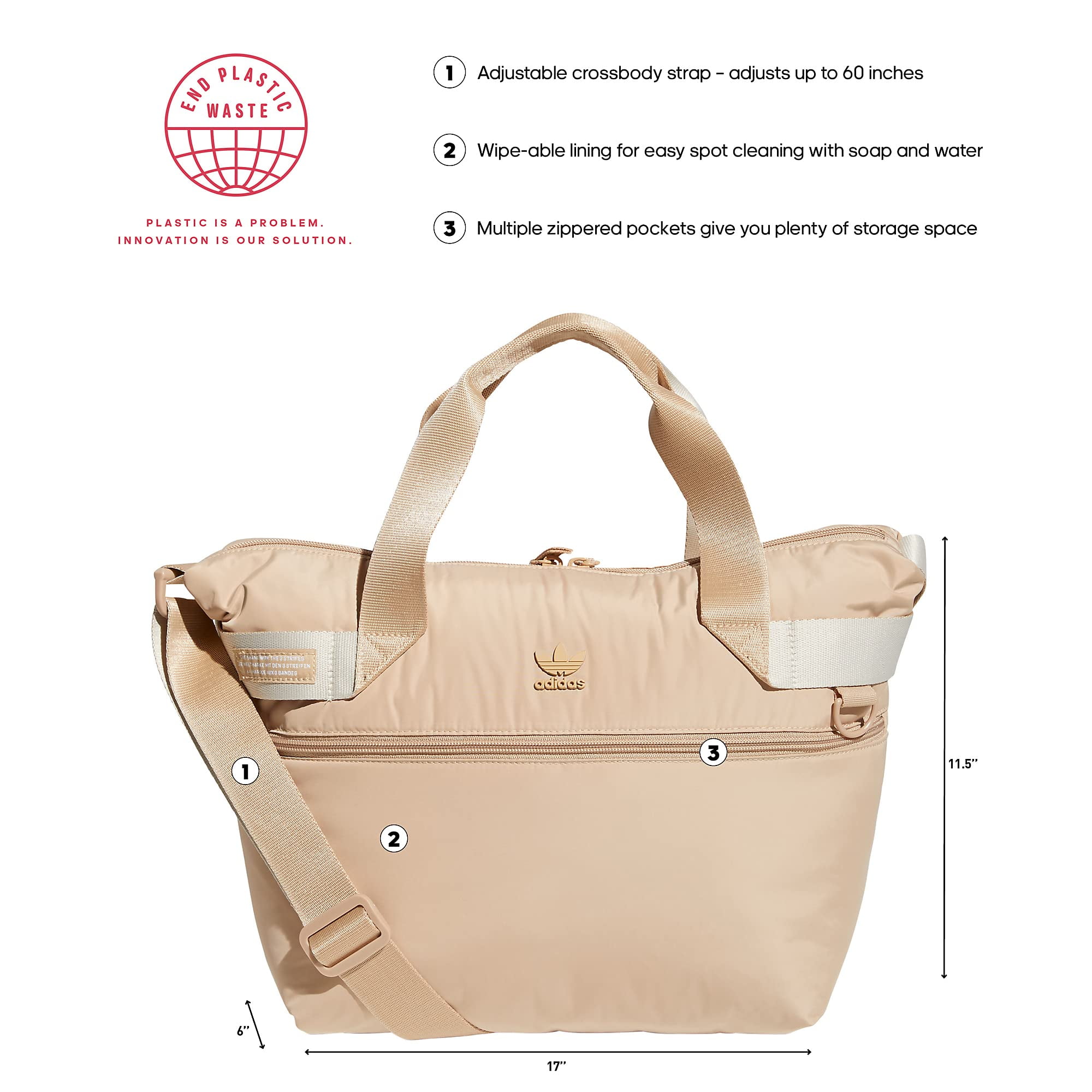 adidas Originals Puffer Shopper Tote Bag Magic Beige One Size