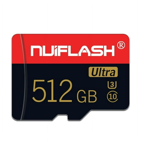 nuiflash 512GB Micro SD Card Class 10 Memory Card with a Adapter for Nintendo Switch, Android Smartphone,Digital Camera(Black&Red)