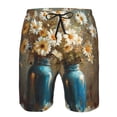 thumbnail image 3 of Balery Rustic Daisy Mason Jars Traje de Baño Estilo Hawaiano para Hombre, Shorts de Secado Rápido con Bolsillos-X-Large, 3 of 6