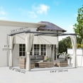 thumbnail image 3 of Outsunny Pergola d'Extérieur 10 Pieds x 13 Pieds avec Auvent Rétractable et Rideaux, 3 of 10