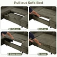 thumbnail image 5 of Ebello Sleeper Sectional Sofa with Pull Out Bed, Storage Seat, Cup Holders, USB Ports & Side Pockets, U Shaped Corduroy Convertible Couch Bed for Living Room, Green, 5 of 10