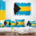thumbnail image 4 of Designart Bahamas Flag Illustration - Flag Painting Throw Pillow - 16x16, 4 of 5