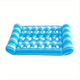 thumbnail image 1 of Bamboohart 1pc Inflatable Floating Bed - Portable Foldable Air Mattress for Pool  Beach & Lake  Durable PVC Material with Ergonomic Design  Mixed Colors (Blue/White) - Pool Party & Water, 1 of 7
