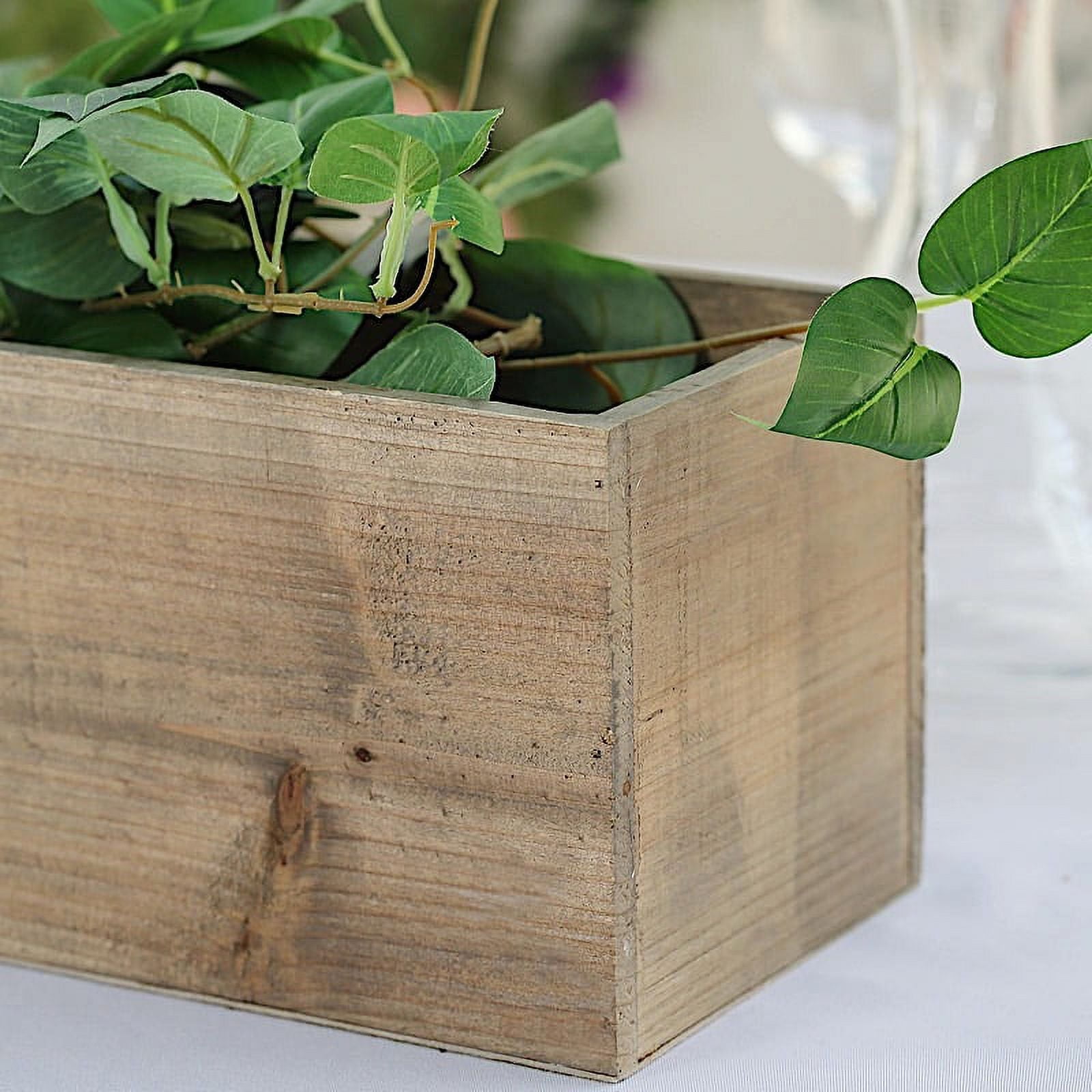 Balsa Circle 2 pcs 5x5-Inch Brown Wood Rustic Square Boxes Planter Holders  Centerpieces - Wedding Party Home Decorations Supplies