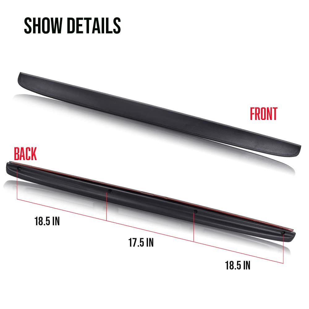 Front Bed Rail Cap Molding Trim - Gloss Black, Fits 1999-2007 Chevy Silverado & GMC Sierra Fleetside/Styleside
