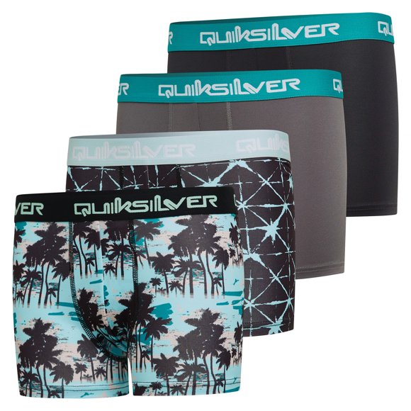Quiksilver Ropa interior para niños - Pack de 4 bóxers elásticos