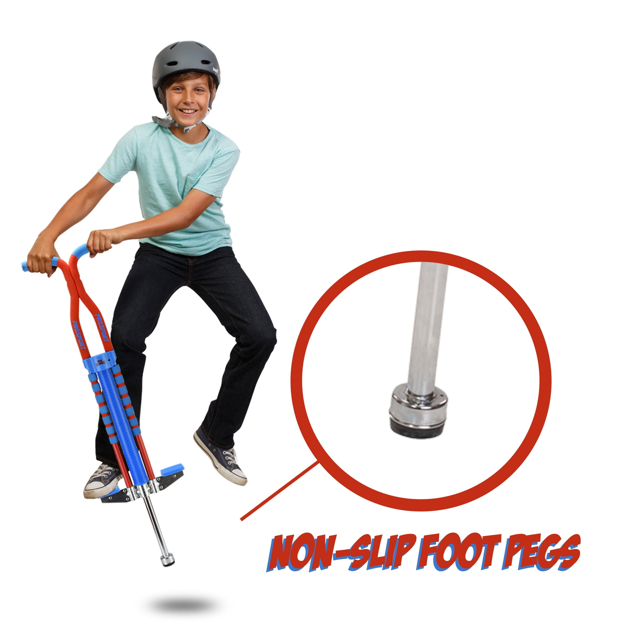 PogoStick for Hours of Wholesome Fun Quality Rubber Pogo Stick for Kids Boys & Girls Ages 5 & Up 33 to 77 Lbs Pro Sport Edition Easy Grip 