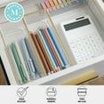 thumbnail image 4 of Martha Stewart Kerry Plastic Stackable Office Desk Drawer Organizers with Gold Trim, Various Sizes, Set of 5, 4 of 11