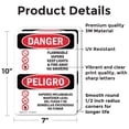 thumbnail image 2 of (2 Pack) Flammable Vapors Keep Fire Away Bilingual OSHA Danger Sign, 2 of 7