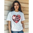 thumbnail image 1 of Camiseta De Verano Para Mujer, Moda Informal, Ropa Cómoda, Camisetas De Manga Corta MWomen's Summer Casual T-Shirt Fashion Gril Power Love Cool Cartoon Fashion Flowers Print Short SleevCamisetas de, 1 of 6