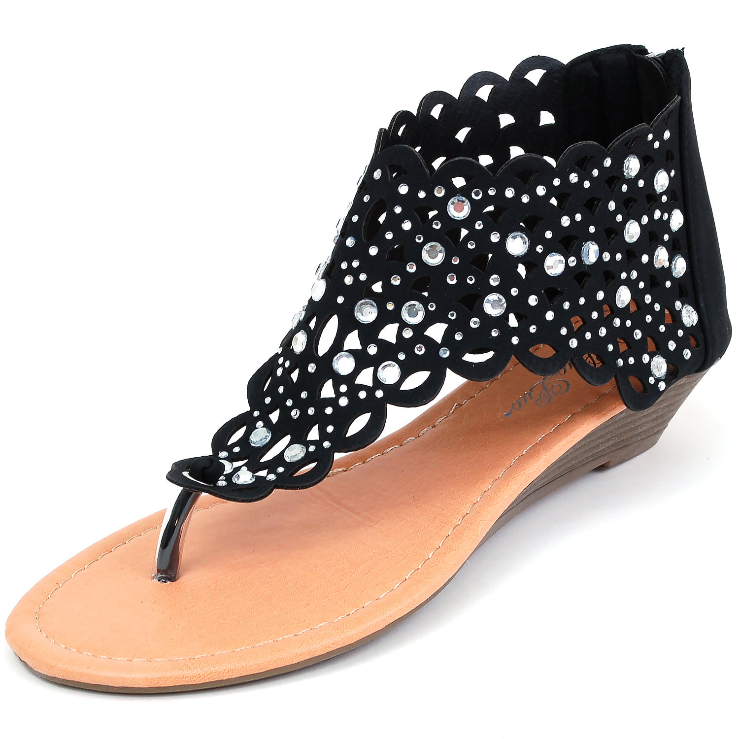 black dressy wedge heels