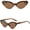 Leopard Tea, variant on Vat Eye Vintage Style Half Frame Women's Sunglasses Black Cateye Retro Female Sunglasses Small Glasses
