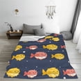 thumbnail image 5 of Pofeuu Cute Puffer Fish Print Ultra-Soft Micro Fleece Blanket,for Bed Or Sofa,All Season Throw Blankets Flannel Blanket-60"x50", 5 of 7