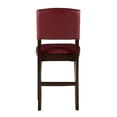 thumbnail image 5 of Linon Metairie 24" Counter Stool, Espresso with Dark Red Faux Leather, 5 of 8