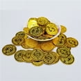 thumbnail image 2 of Monedas de oro de piratas de moda Accesorios de piratas Monedas de oro del tesoro de actividades Juguetes para niños Monedas de oro de piratas de plástico, 2 of 6