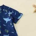 thumbnail image 4 of Rggeeun Baby Boys Swimsuit Set 1Pc Cute Animal Pattern Short Sleeve Crew Neck Front Zipper Elastic Above Knee for Summer Pool Party Lovely Swim Wear,Blue,0-6 Months, 4 of 7