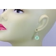 thumbnail image 3 of Sterling Silver Chalcedony Earrings Soft Blue Green Aqua Faceted Cut Heart Shape Teardrop Designed for Adult Women, 3 of 4