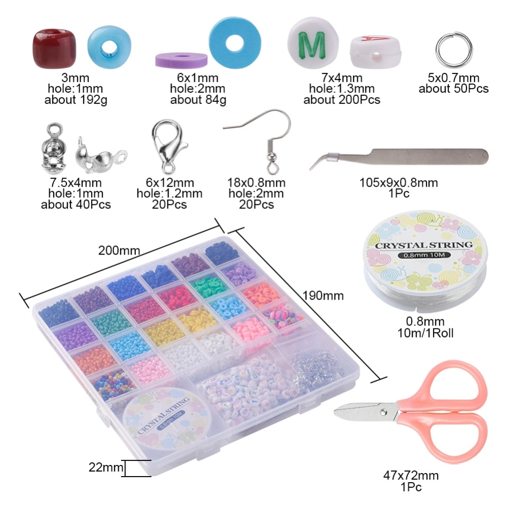 DIY Letter and Heishi Beaded Earring Bracelet Making Kit Including Polymer Clay Disc Glass Seed Initial Polymer Clay Beads: 84g/box