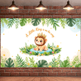 thumbnail image 6 of Cartoon Lion Baby Shower Banner Jungle Animal Party Backdrop Little King Safari Theme for Baby Shower Birthday Event Decoration, 6 of 9