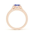 thumbnail image 2 of ANGARA Natural Oval Tanzanite Solitaire Ring with Diamonds in 14K Rose Gold for Women (Size-7x5mm) | December Birthstone, Birthday, Anniversary, Jewelry Gift for Women | Natural Tanzanite Ring, 2 of 8