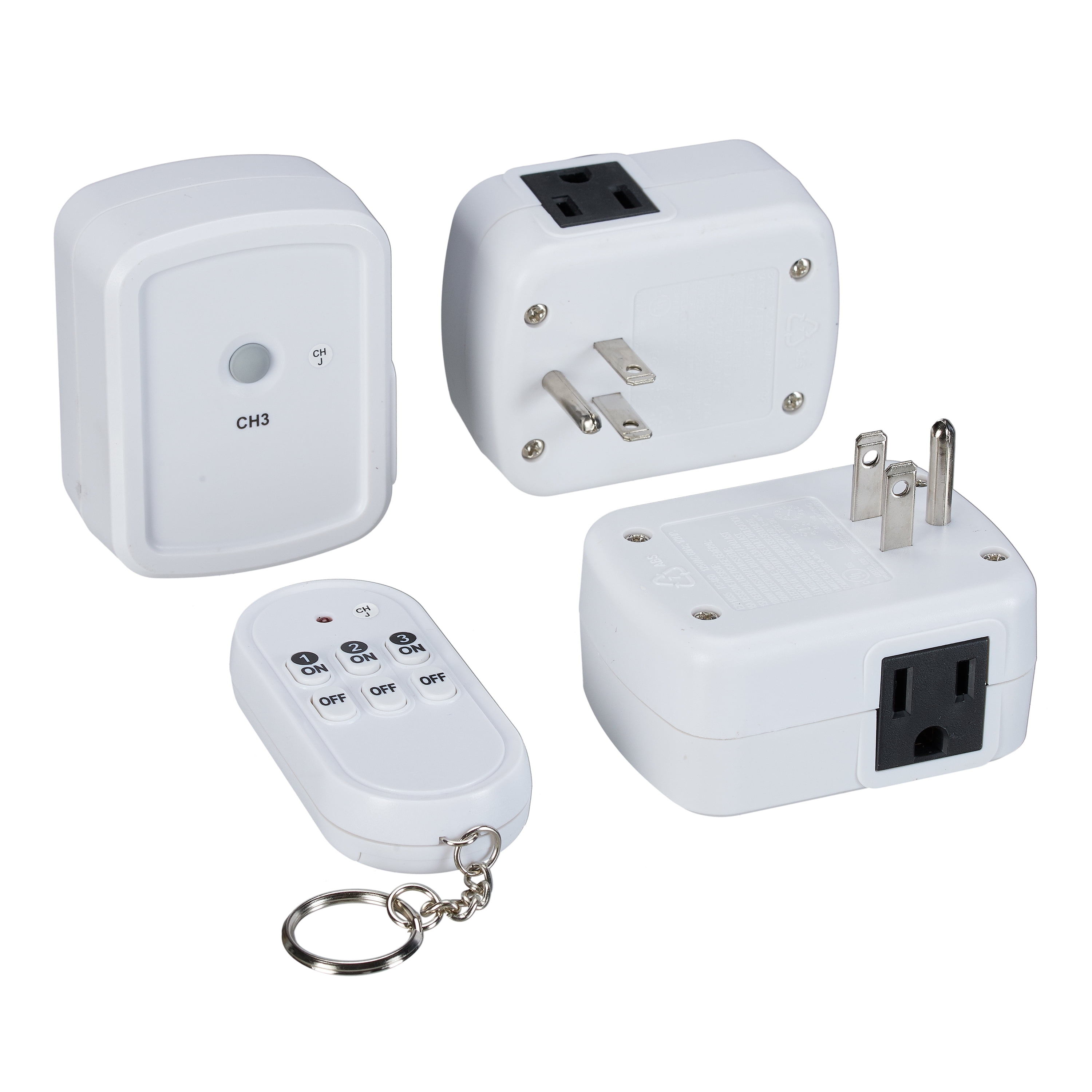 Holiday Time Wireless Outlet and Remote with 100 Foot Range, 3Pack