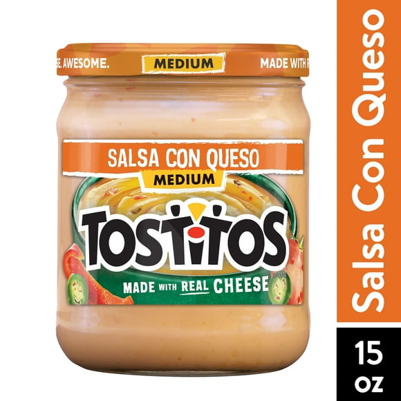 Tostitos Salsa, Medium Salsa Con Queso, 15 oz Jar