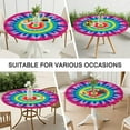thumbnail image 7 of Colorful Rainbow Tie Dye Spiral Pattern Round Fitted Tablecloth with Elastic Edge,Dining Table Cover Waterproof,Outdoor Round Tablecloth for Camping,Dining,Indoor and Outdoor, 7 of 7