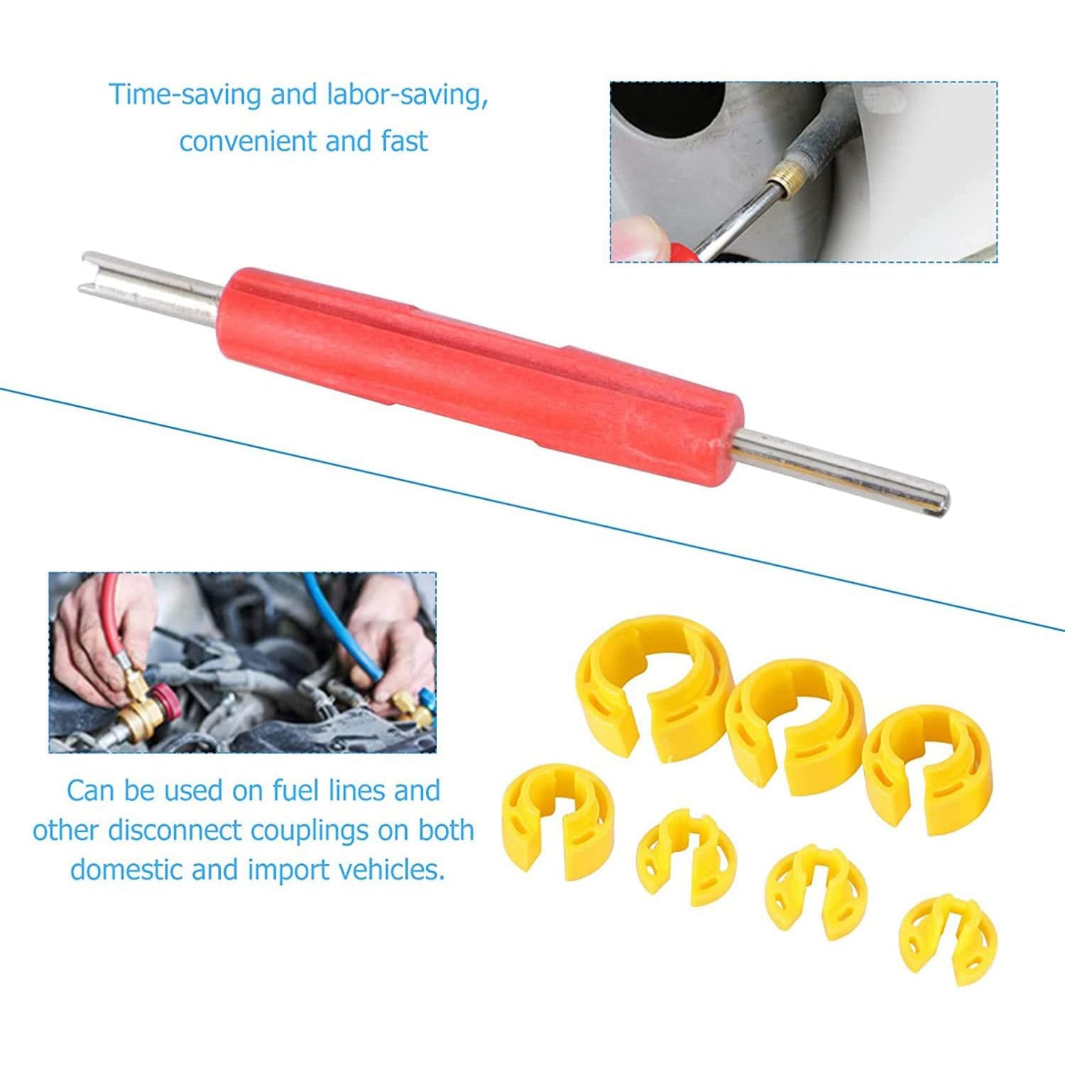 16Pcs Car Air Conditioner Oil Pipe Remover Fuel Line Disconnect Removal  Tool Kit Air Conditioner Repair Kit 