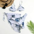 thumbnail image 6 of Gender Neutral Swimwear Women Board Shorts Bathing Suit Women's Tie-dye Printed Cross-tie Chiffon Three-piece Sexy Split Bikini Swimsuit, 6 of 6