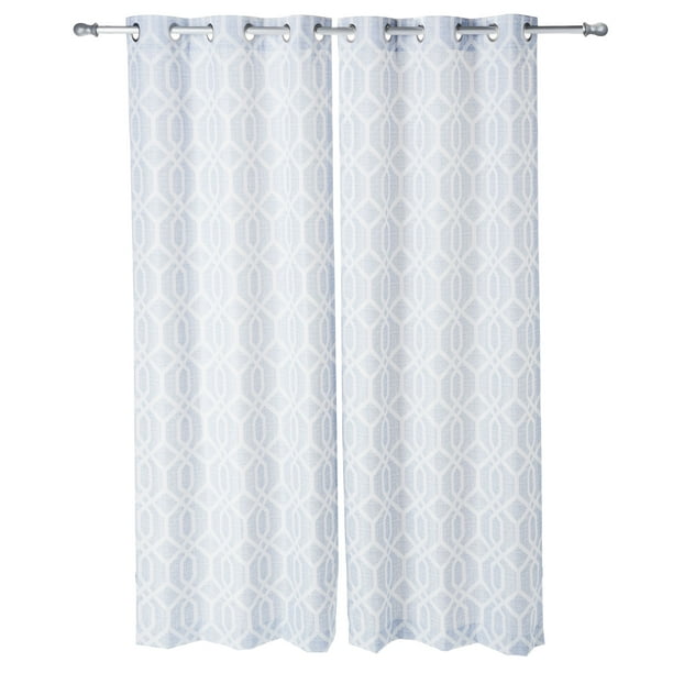 Mainstays 37x84in Geo Print Blue Shell Panel Pair