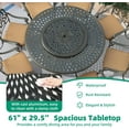 thumbnail image 7 of VIVIJASON Outdoor 61" Patio Dining Table for 6-8 Person, Large Patio Round Dining Table with 35.4" Lazy Susan, Dark Bronze Cast Aluminum Rustic Patio Table W/Umbrella Hole for Balcony, Porch and Deck, 7 of 7