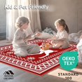 thumbnail image 4 of ODIKA 2'x3' Machine Washable Non-Slip Area Rug, Jolly Reindeer with Nordic Snowflake Border Christmas Motif High Traffic Rug, Red, 627875, 4 of 5
