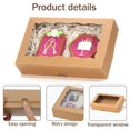 thumbnail image 4 of RomanticBaking 30 paquetes Montaje DIY Cajas de galletas marr&oacute;n de 7 x 4 3/8 x 1&frac12; pulgadas con ventana Cajas de panader&iacute;a para macaron, chocolate, trufa, pastelitos, 4 of 8