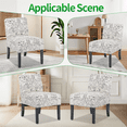 thumbnail image 5 of Dkelincs Armless Accent Chair 8.3" Thick Cushion Comfy Small Side Chair with Sturdy Wood Legs, 330 lbs Capacity for Dining Room,Living Room,Bedroom, White, 5 of 7