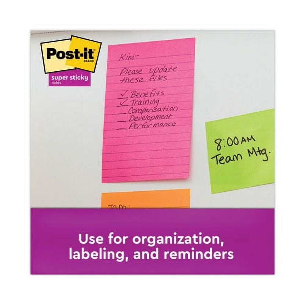 Pads in Energy Boost Collection Colors, Note Ruled, 4" x 6", 90 Sheets/Pad, 3 Pads/Pack | Bundle of 10 Packs