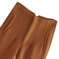 thumbnail image 4 of YOTMKGDO Slacks for Women's Solid Color High Waisted Straight Leg Pants Suitable for Daily Commuting Wear Casual Lohas Time Slacks Women's Pants Brown S, 4 of 5