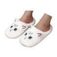 thumbnail image 3 of Women'S Slipper Cat Indoor Outdoor House Slipper Fuzzy Fluffy House Shoes Slip On Comfort Footwear Funny Flat Slides White US: 9, 3 of 9