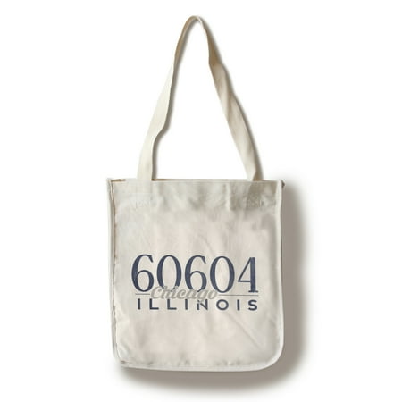 Chicago, Illinois - 60604 Zip Code (Blue) - Lantern Press Artwork (100% Cotton Tote Bag - (Best Zip Codes In Chicago)