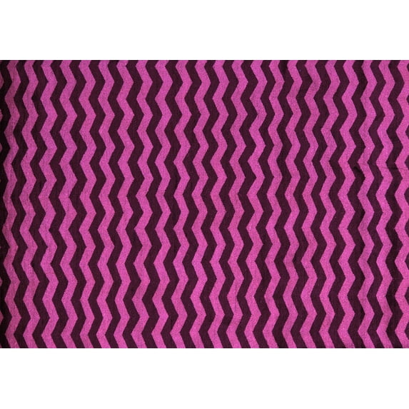 Ahgly Company Indoor Rectangle Abstract Pink Modern Area Rugs, 5' x 7'