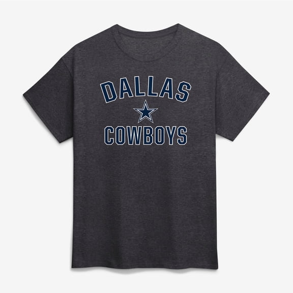 Men's Logo Athletic Charcoal Dallas Cowboys Cotton Victory Arch T-Shirt