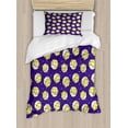thumbnail image 1 of Moon Duvet Cover Set Twin Size, Baby Sleep Theme with Crescent Moon in Sky Stars Cosmos Space Toddler Nursery, Decorative 2 Piece Bedding Set with 1 Pillow Sham, Pale Yellow Purple, by Ambesonne, 1 of 3