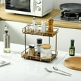 thumbnail image 7 of Bathroom Organizer Countertop Perfume Organizer Makeup Organizer Cosmetics Storage Display Rack Vanity Tray Dresser Stainless Steel Gold Shelf White Marble Ceramic Tray, 7 of 7